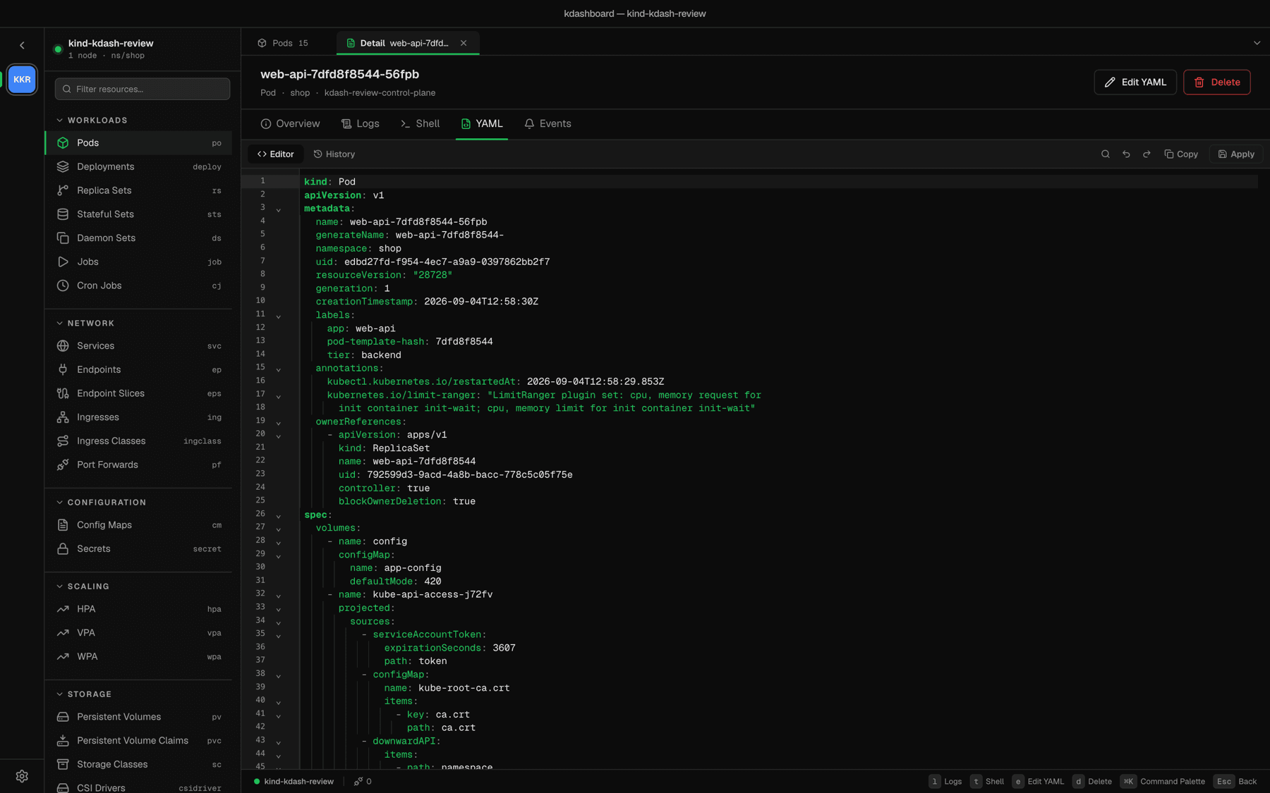 CodeMirror YAML editor with folding, search and apply